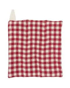 Grydelap Asta rød m/naturfarvede små tern