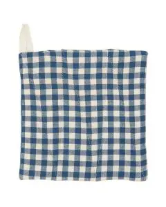 Grydelap Lucas mørkeblå m/naturfarvede små tern