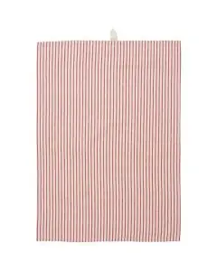 Viskestykke Ingrid natur m/røde striber