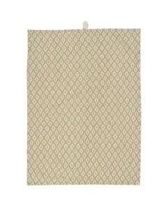 Viskestykke Bella natur m/grønt rudemønster og blomster