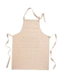 Forklæde Valentin natur m/røde hjerter