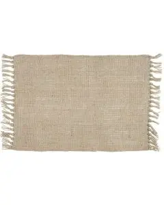 Dækkeserviet m/frynser natur jute