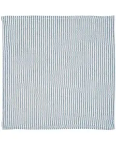 Stofserviet dobbeltvævet lyseblå/hvid stribet