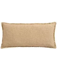 Pudebetræk 80x35cm Groftvævet i ternet mønster + frynser