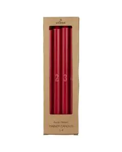 Adventlys svanemærket 1-4 m/4 kronelys præget tal rød stearin