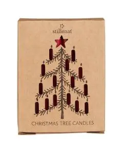 Æske m/12 kertelys rød stearin svanemærket