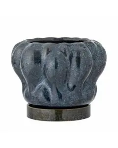 Bloomingville Hollis urtepotte m/underskål - Blå Stentøj