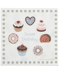 Bloomingville Frokostserviet 3-lags 20stk - Sweets Rosa