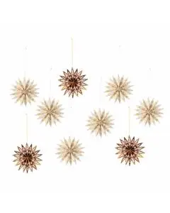 Bloomingville Star Ornament 9stk - Natur