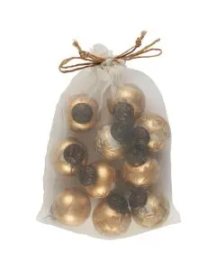 Pose med 10 julekugler - 5 assorterede, to stk. af hver