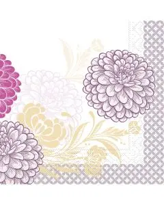 Mank Middagsserviet 3-lags 100stk - Clarissa Cerise-Violet