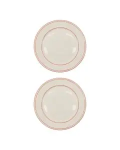 Nicolas Vahé Bistro Middagstallerken 2stk - Hvid / Rød