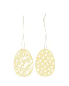 Ib Laursen Papirklip Æg med blomstermønster - Gul