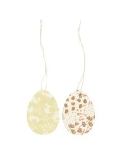 Ib Laursen Papirklip Æg med blomstermønster - Gul