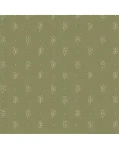 Ib Laursen Middagsserviet 3-lags 50stk - Grøn m/bladmønster