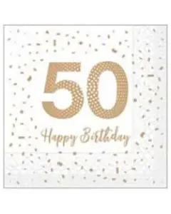 Sovie Frokostserviet 3-lags 20stk - Happy Birthday 50 år