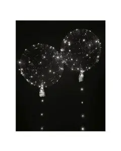 Ballon m/hvid led lyskæde - 2stk