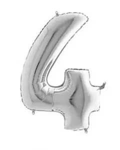 Ballon tal sølv nr.4 - 65cm