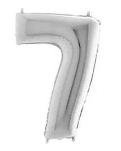 Ballon tal sølv nr.7 - 65cm