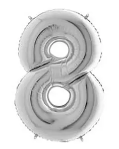Ballon tal sølv nr.8 - 65cm