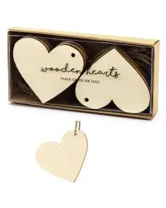 Bordkort hjerte træ 10stk