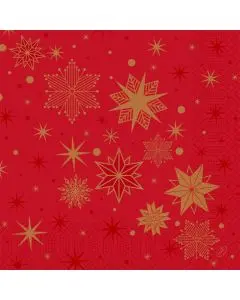 Duni Middagserviet 3-lags 250stk - Stargazing Rød