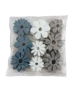 Filtblomst 36stk 3 farver