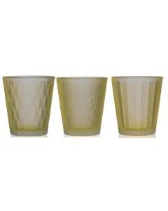 Fyrfadsstage 3stk - Gul