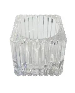 Fyrfadsstage Genbrugsglas Klar  7cm