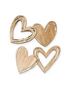 Træhjerter 12stk natur - Ø5,5cmTræhjerter 12stk natur - Ø5,5cm