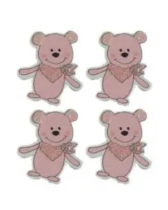 Bamse lyserød ca 3x3,5cm 12 stk pr. pose