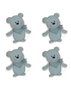 Bamse lyseblå ca 3x3,5cm 12 stk pr. pose