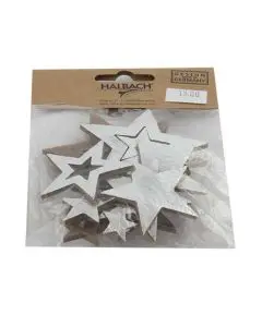 Stjerne filt sølv/natur 15 stk