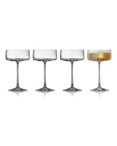 Lyngby Glas Krystal Zero Champagneskål 26 cl 4 stk