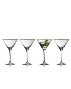 Lyngby Glas Palermo Gold Martiniglas 25cl 4stk