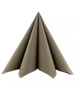 Mank Stofligende Middagsserviet 50stk - Beige Grå