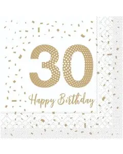 Sovie Frokostserviet 3-lags 20stk - Happy Birthday 30 år