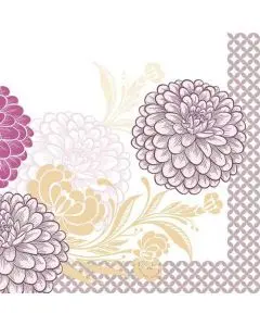 Mank stofligende serviet - 40x40cm - 50stk Clarissa Violet