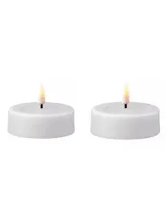 Deluxe LED Fyrfadslys 6cm 2stk - Hvid