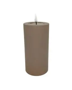 Deluxe LED Bloklys 7,5x15cm - Mokka