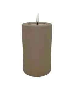 Deluxe LED Bloklys Udendørs 7,5x12,5cm - Mokka