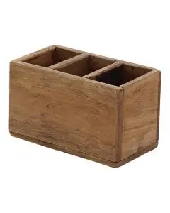 Trækasse genbrugstræ 3-rum - 10x19x12cm