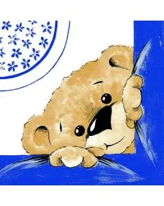 Sovie serviet 40x40 Teddy blå 12stk
