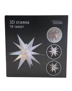 Stjerne 3D Mini stjerner - Hvid
