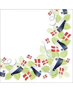 Bækkelund Student servietter m/flag - Blå