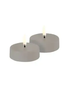 Uyuni LED Genopladelig Fyrfadslys Maxi 6x2,3cm 2 stk - Sand