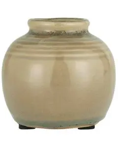 Vase Yrsa m/riller krakeleret glasur - Milky Brown