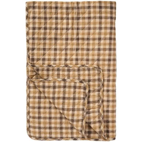 Ib Laursen Quilt Tæppe - Brunt ternet mønster