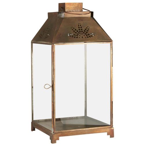 Lanterne m/bladmønster i top - 36cm