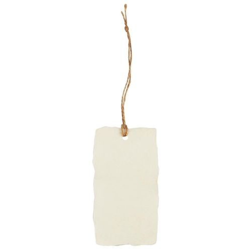 Ib Laursen Til/fra kort m/jutesnor - Off White